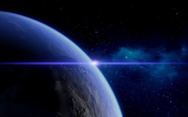Blue planet beam light star free wallpaper for desktop - medium preview image