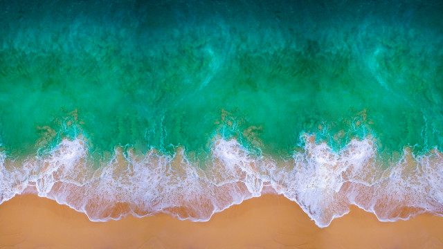 Beach wave green ocean environmental free wallpaper for desktop - medium preview image