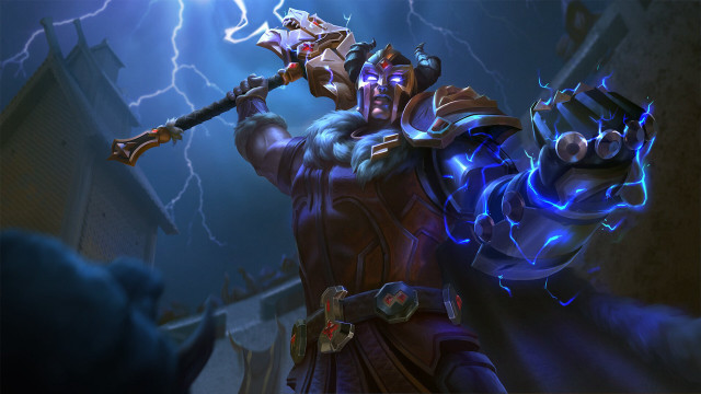 Man suit sword lightning glow free wallpaper for desktop - medium preview image