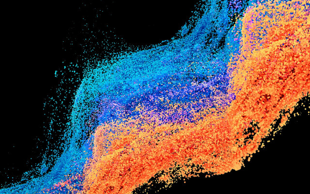 Colorful wave powder black blue free wallpaper for desktop - medium preview image