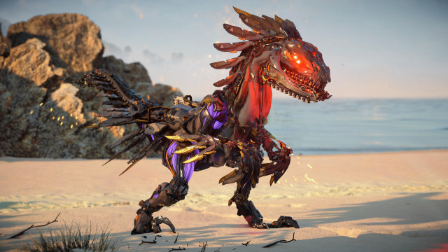 Dragon beach rock redlight glowing free wallpaper for desktop - medium preview image