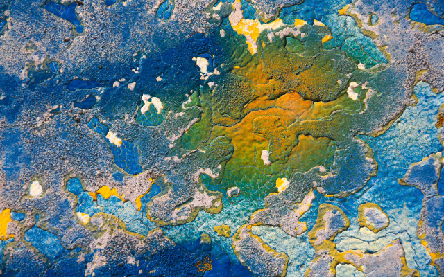 Blue yellow paint white dots free wallpaper for desktop - medium preview image