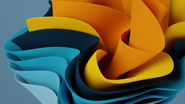 Blue yellow abstract wavy side free wallpaper for desktop - medium preview image