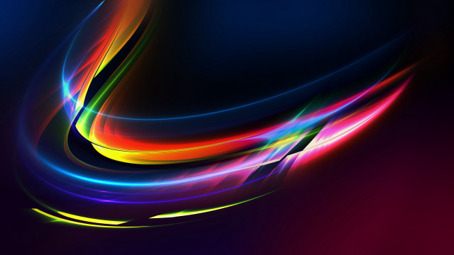 Colorful abstract curved neon stripes free wallpaper for desktop - medium preview image