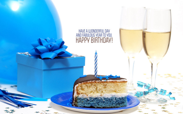 Cake plate blue ribbon giftbox free wallpaper for desktop - medium preview image