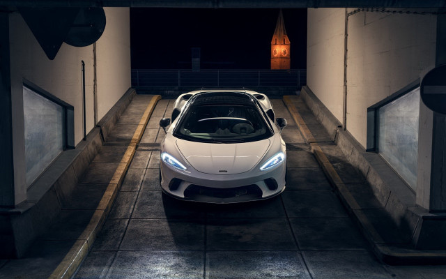 White car parking garage night #2 free wallpaper for desktop - medium preview image