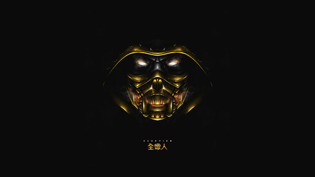 Dark yellow mask glowing eyes free wallpaper for desktop - medium preview image