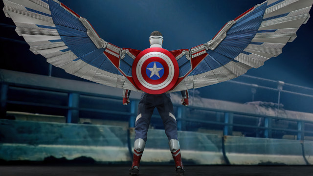 Captain america wings stadium night free wallpaper for desktop - medium preview image