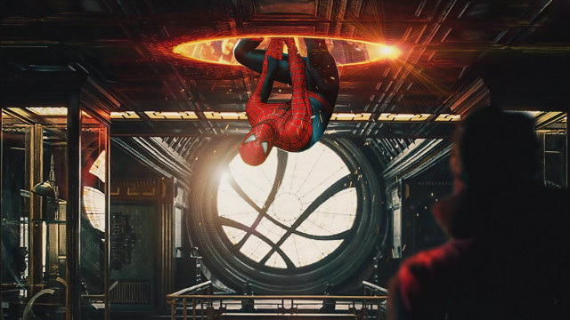 Spiderman upside down giant clock free wallpaper for desktop - medium preview image