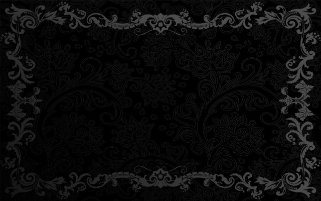 Black white floral design vines free wallpaper for desktop - medium preview image