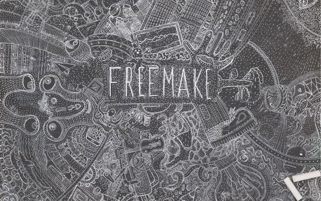 Freemake black white drawing background free wallpaper for desktop - medium preview image