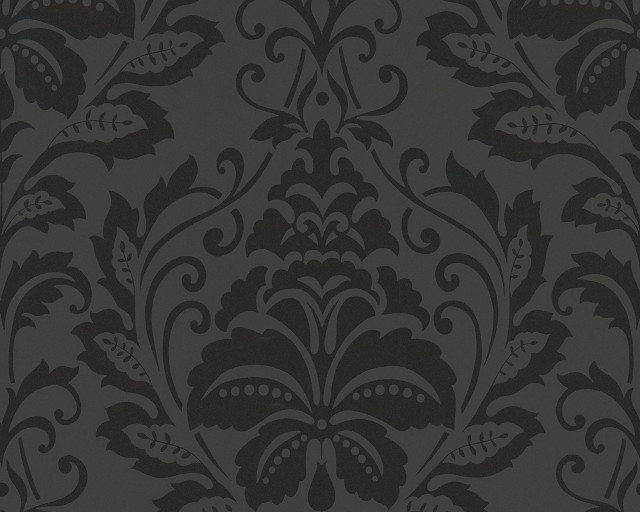 Black grey floral wallpaper design free wallpaper for desktop - medium preview image