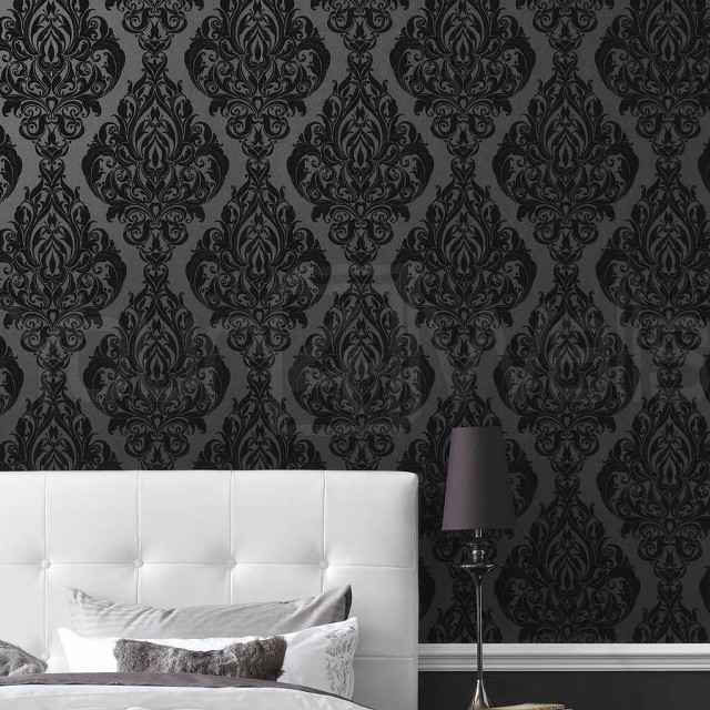 Bed white headboard black wallpaper free wallpaper for tablet - medium preview image