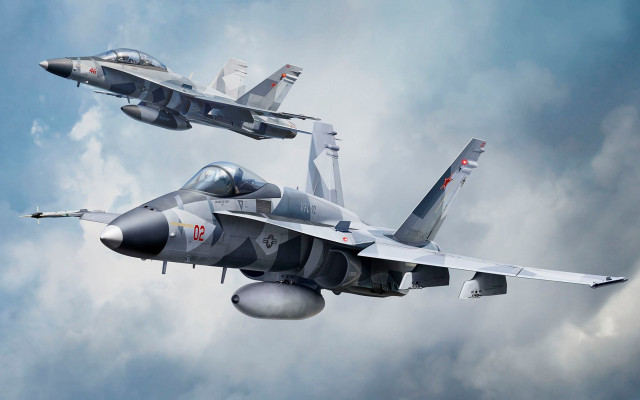 Fighter jets sky clouds grey free wallpaper for desktop - medium preview image
