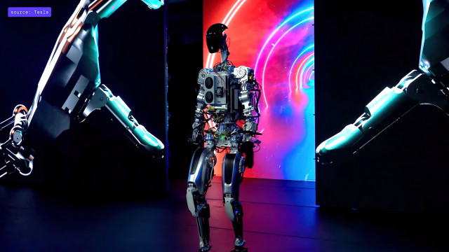 Robot neon hologram cybernetics mecha free wallpaper for desktop - medium preview image