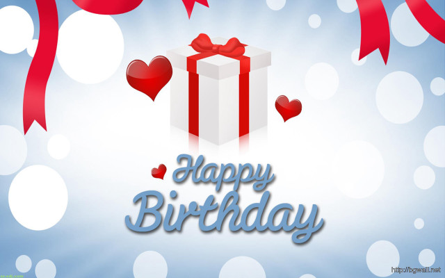 Birthday card gift box hearts free wallpaper for desktop - medium preview image