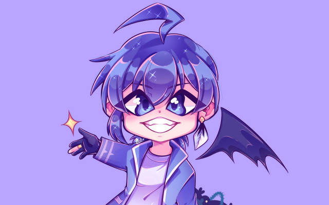 Cartoon character bat shoulder purple free wallpaper for desktop - medium preview image