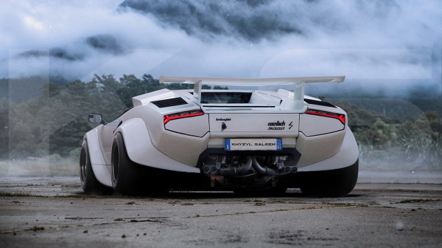 White sports car wet road #3 free wallpaper for desktop - medium preview image