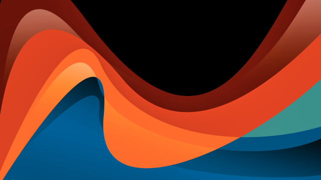 Black background blue orange wave free wallpaper for desktop - medium preview image
