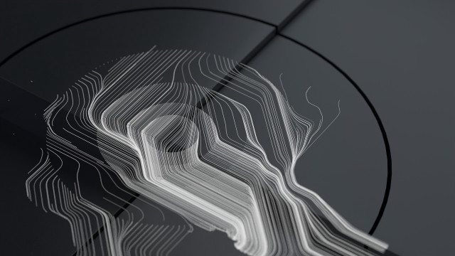 Black white circular lines generative free wallpaper for desktop - medium preview image