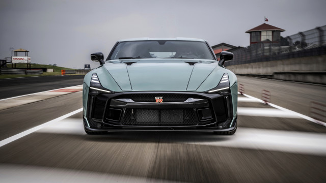 Blue sports car driving road #9 free wallpaper for desktop - medium preview image