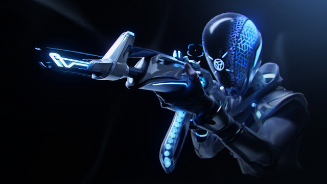 Futuristic man glowing weapon cobra free wallpaper for desktop - medium preview image