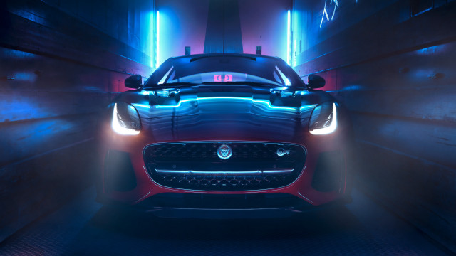 Red sports car tunnel blue free wallpaper for desktop - medium preview image
