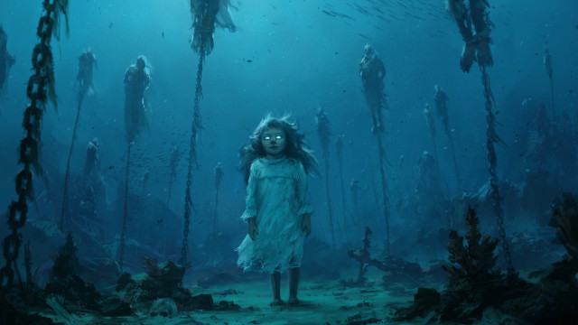 Girl white dress kelphasia fish free wallpaper for desktop - medium preview image