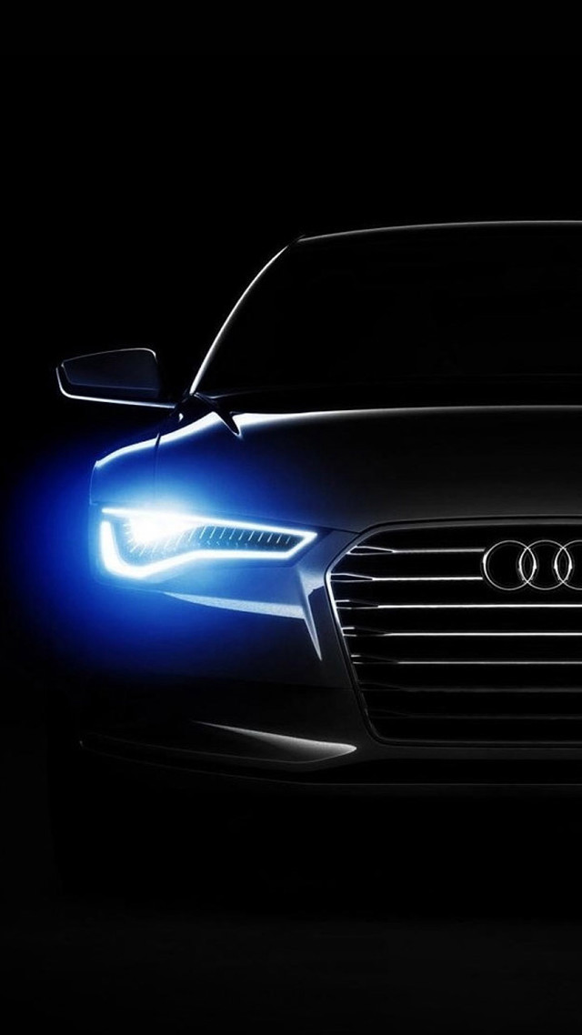 Car bright blue headlight dark #2 free wallpaper for mobile - medium preview image
