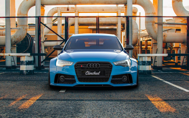 Blue car parking lot fence free wallpaper for desktop - medium preview image