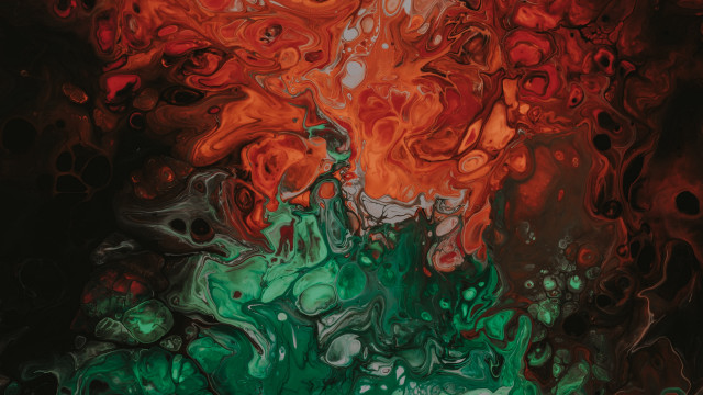 Red green liquid swirl black free wallpaper for desktop - medium preview image