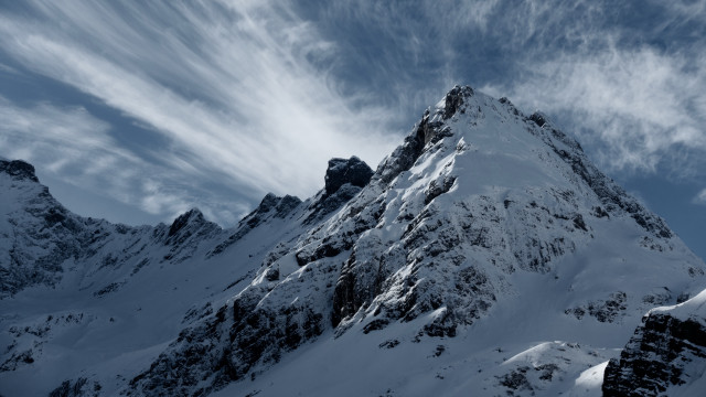 Mountain snowy peak cloudy sky free wallpaper for desktop - medium preview image