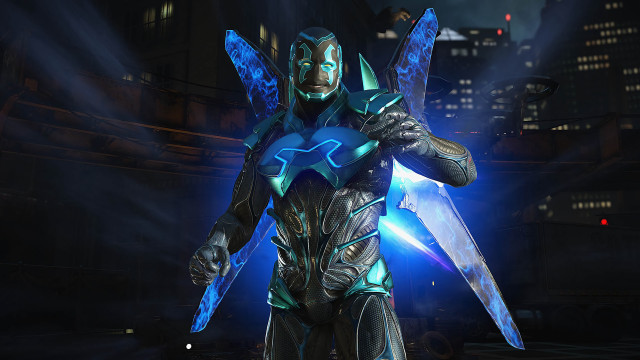 Futuristic man suit sword glowing free wallpaper for desktop - medium preview image