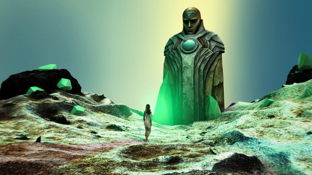 Man field green object sky free wallpaper for desktop - medium preview image