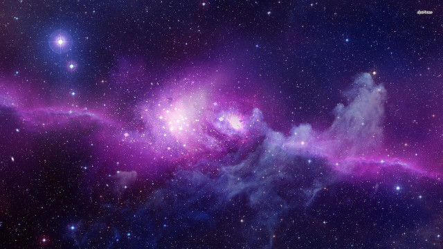 Space purple blue stars clouds free wallpaper for desktop - medium preview image