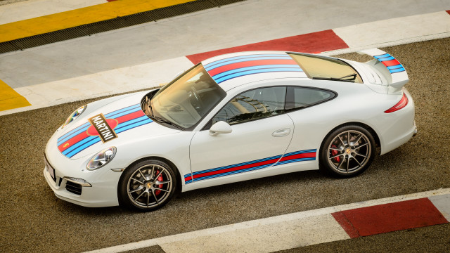 White sports car colorful stripe free wallpaper for desktop - medium preview image