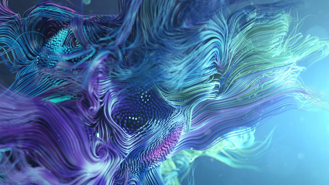 Blue purple wave glow light free wallpaper for desktop - medium preview image