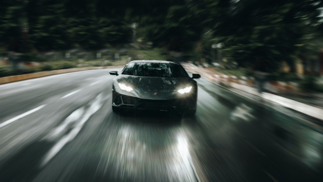 Car road trees motion blur free wallpaper for desktop - medium preview image