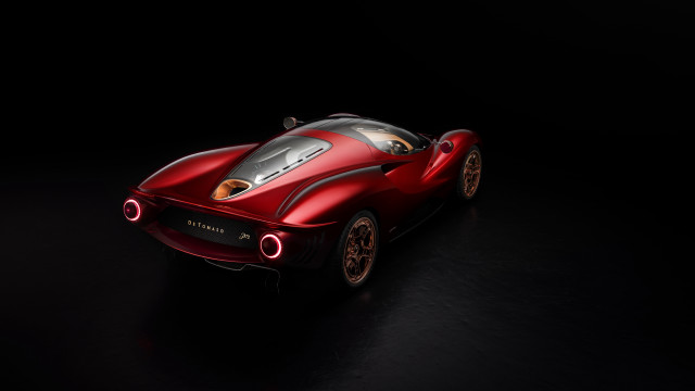 Red sports car dark room #36 free wallpaper for desktop - medium preview image