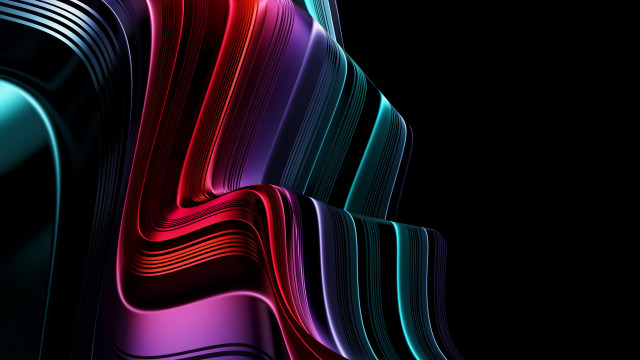 Colorful abstract lines curves dark free wallpaper for desktop - medium preview image
