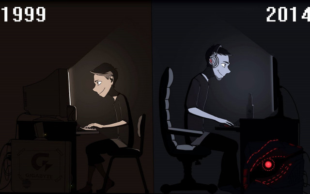 Man sitting computer redlight boys free wallpaper for desktop - medium preview image