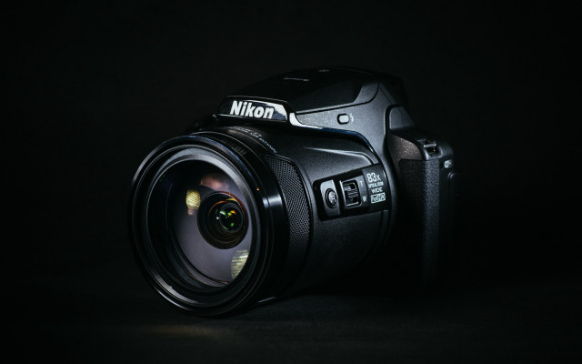 Camera lens dark background nikon free wallpaper for desktop - medium preview image