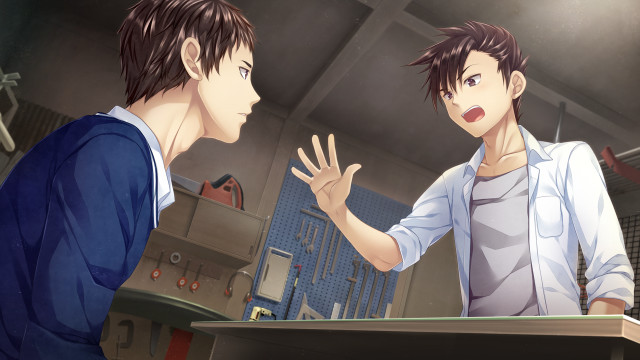 Couple people standing room table free wallpaper for desktop - medium preview image