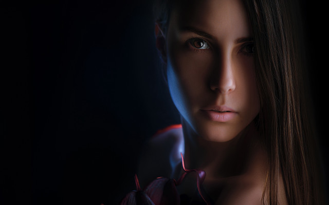 Woman longhair flower serious artgerm free wallpaper for desktop - medium preview image