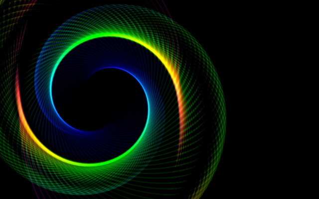 Colorful light swirl black background free wallpaper for desktop - medium preview image
