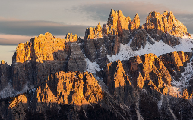 Mountain snow clouds fire embers free wallpaper for desktop - medium preview image