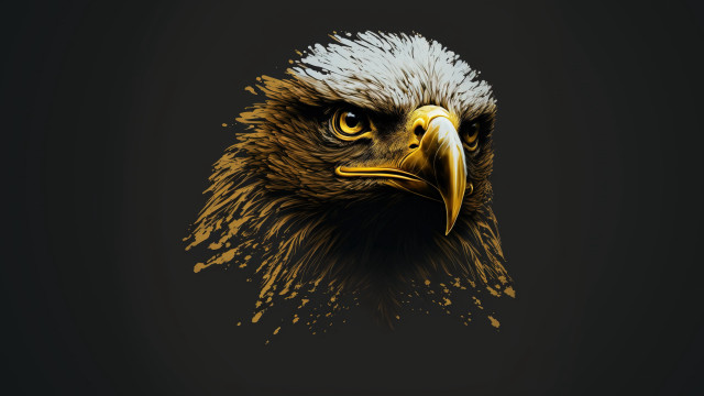 Bald eagle gold accent 3d free wallpaper for desktop - medium preview image