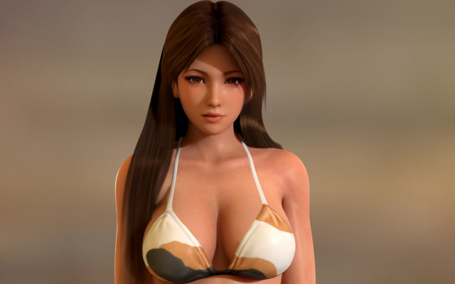 Woman bikini long hair black free wallpaper for desktop - medium preview image