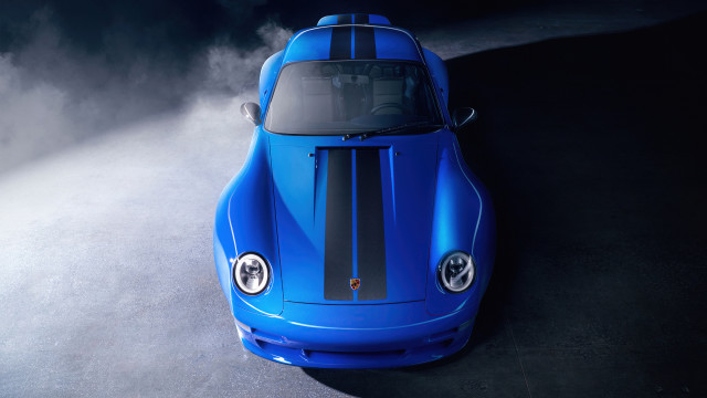 Blue sports car black stripe #3 free wallpaper for desktop - medium preview image
