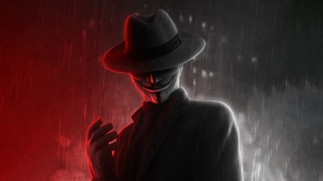 Man hat suit rain redlight free wallpaper for desktop - medium preview image